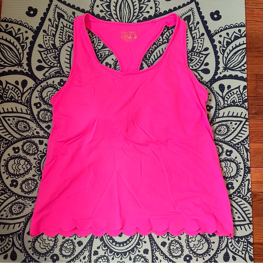 🌺 Lilly Pulitzer UPF 50+ Luxletic Claralee Scallop Bra Tank Top 🌺